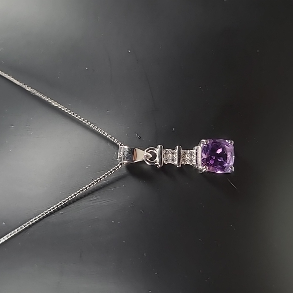 Purple Amethyst .925 Sterling Silver Necklace